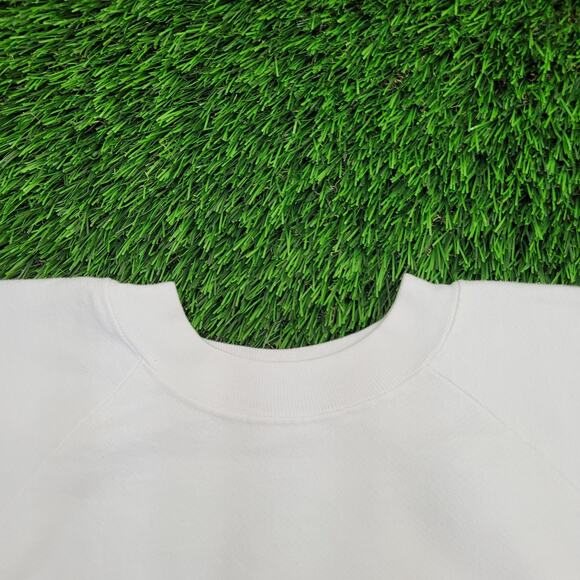 Vintage 80s Chit-Chat Sweatshirt Womens M/L 20x20 Boxy White - Picture 10 of 13